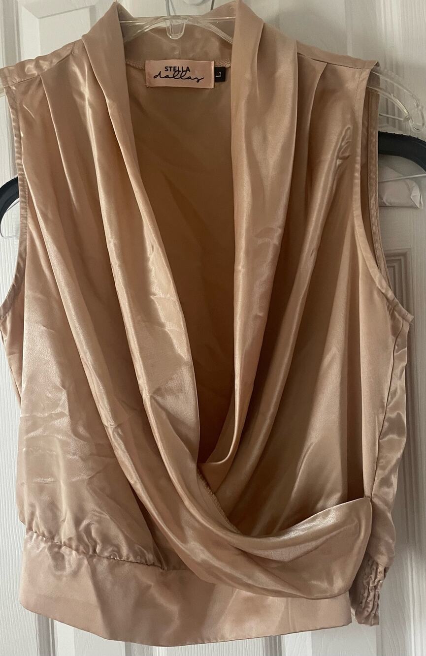 Stella Satin Sleeveless Top, Size L, $22, B53